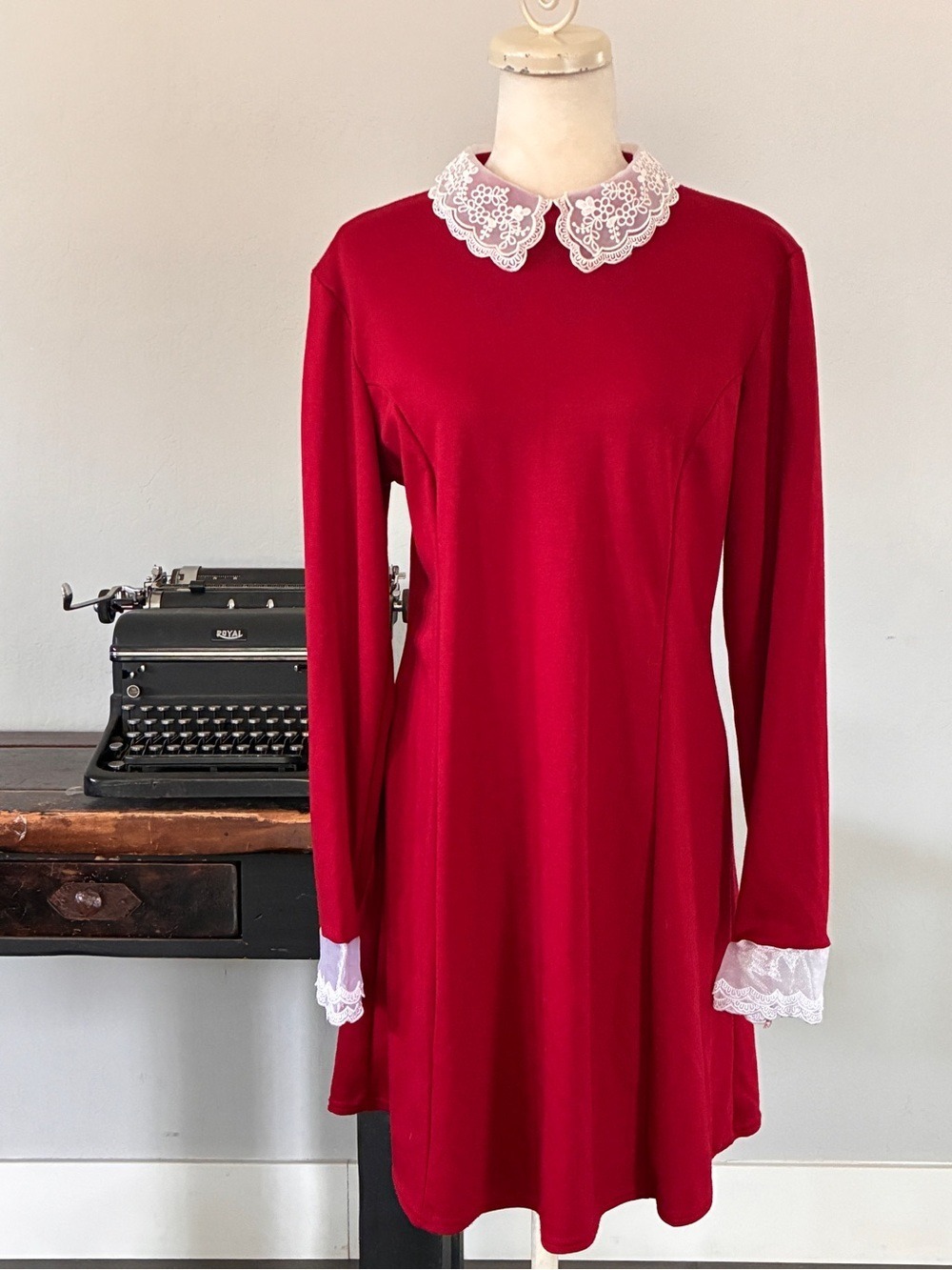 Archie Comics Sabrina Spellman Red Dress with White Lace Collar - Size Large